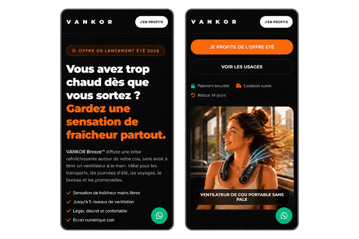 Adaptation responsive mobile de la landing page Vankor
